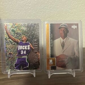 Ray Allen Rookie Basketball Trading Cards. Lot of 2